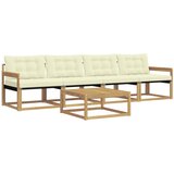  Set vanjskih sofa 5 pcs Bijela i krem 79 x 79 x 37 cm | shoptok.hr