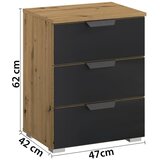Rauch Möbel Nočna Omarica Artemis, Hrast, Črna | Shoptok.si