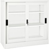 vidaXL Omara z drsnimi vrati bela 90x40x90 cm jeklo Cene