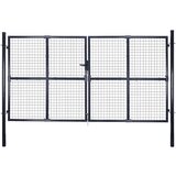 vidaXL Mrežasta vrtna vrata pocinkano jeklo 289x150 cm siva Cene