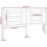  Uzglavlje za krevet crno 166 x 4 x 100 cm od masivne borovine | shoptok.hr