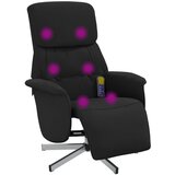 vidaXL Masažni naslonjač od tkanine s osloncem za noge crni | shoptok.hr