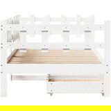 vidaXL Dnevna postelja s predali bela 90x200 cm trdna borovina | Shoptok.si