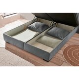 MID.YOU POSTELJA Z VZMETNICO 180 cm x 200 cm , tekstil, leseni material antracit | Shoptok.si