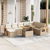 vidaXL 9-dijelni set vrtnih sofa s jastucima bež od poliratana | shoptok.hr
