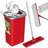 GreenBlue Flat Mop + Bucket + Telescopic Pole + 2 x Microfibre Pad 5.7L Floor Cleaning XXL Set Rotating Head | shoptok.hr