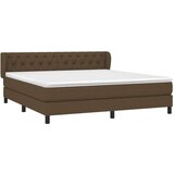  Box spring postelja z vzmetnico temno rjava 160x200 cm blago, (20898801) | Shoptok.si