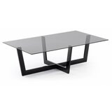 Kave Home Crni stolić za kavu sa staklenom pločom stola 70x120 cm Plam – | shoptok.hr
