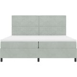  LED Box Spring Krevet Svijetlo siva 200 x 200 cm Baršun Svjetlosiva | shoptok.hr