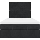  Otomanski krevet madracem i LED crna 120x190 cm tkanina | shoptok.hr