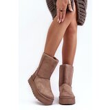 Boto PS1 Women's Fur-Lined Insulated Snow Boots Dark Beige Abrams | ePonuda.com