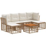  Set vanjskih sofa 7 kom. Prirodna i krema bijela Poliester | shoptok.hr