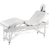  Krem bijeli sklopivi masažni četvorodijelni stol s aluminijskim okvirom