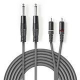 Nedis COTH23320GY15 stereo audio cable, 2x6.35mm muski na 2xRCA muski 1.5m dark grey Cene
