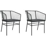 Maison Chic Vrtni stoli - Stol za vrt 2 kosa z blazinami črn poli ratan JS1386, (21878541) | Shoptok.si
