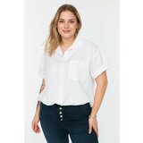 Trendyol Curve White Pocket Detailed Woven Shirt Cene'.'