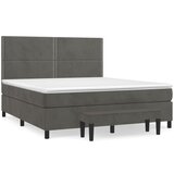 The Living Store Box spring postelja z vzmetnico temno siva 160x200 cm žamet - Box Spring Postelja, (21488574) | Shoptok.si