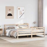 vidaXL Posteljni okvir brez vzmetnice 200x200 cm trdna borovina | Shoptok.si