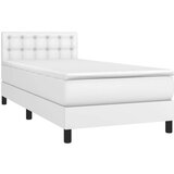  Box spring postelja z vzmetnico LED bela 90x200 cm umetno usnje, (20937882) | Shoptok.si