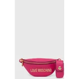 Love Moschino Usnjena opasna torbica roza barva, JC4329PP0GK1060A