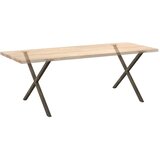  Noge za blagovaonski stol u obliku slova X, 2 kom, prirodni čelik, 90 x (72-73) cm, čelik | shoptok.hr