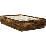  Krevetna konstrukcija S LED lampica Dimljeni hrast 135 x 190 cm | shoptok.hr