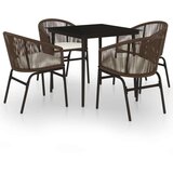  5-dijelni vrtni blagovaonski set smeđi | shoptok.hr