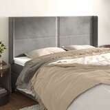  Vzglavje z ušesi svetlo sivo 203x16x118/128 cm žamet, (20737112) | Shoptok.si