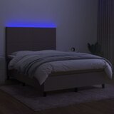  box spring s madracem LED smeđesivi 140x190 cm tkanina | shoptok.hr