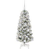 vidaXL Umetno Zložljivo Božično Drevo Zelena in bela 120 cm PVC | Shoptok.si
