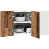 vidaXL Viseča omarica s polico Riga Staro les in bela 57 x 57 x 40 cm | Shoptok.si