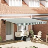 vidaXL retraktilna tenda zelena in bela 400x300 cm | Shoptok.si