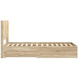  Okvir za krevet s pohranom i uzglavljem Hrast sonoma - Hrast sonoma 90 x 190 cm | shoptok.hr
