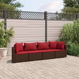  4-dijelni set vrtnih sofa od poliratana s jastucima smeđi | shoptok.hr