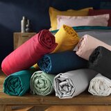 Douceur d intérieur Črna napenjalna bombažna rjuha 160x200 cm Lina – | Shoptok.si