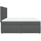  Krevet s oprugama i madracem tamnosivi 200 x 200 cm od tkanine | shoptok.hr