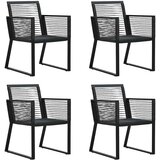  Vrtna garnitura - 5-dijelni vrtni blagovaonski set od PVC ratana crni - Dužina stola 150 cm 4 | shoptok.hr