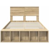  Krevetna konstrukcija s policom Sonoma hrast 135 x 190 cm | shoptok.hr