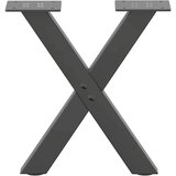  Noge za klub stolić u obliku slova X, 2 kom, antracit, 30 x (30-31) cm, čelik Slike