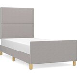  Okvir za krevet s uzglavljem svjetlosivi 90x200 cm od tkanine | shoptok.hr