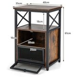 Namještaj Moderni stol za dnevni boravak s 2 sklopive ladice i otvorenom policom, rustikalno smeđa | shoptok.hr