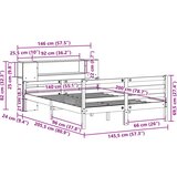 vidaXL Krevet s regalom z knjige bez madraca bijeli 140x200cm borovina | shoptok.hr