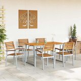  Vrtni set za objed 7 pcs Siva Čvrsto drvo akacije | shoptok.hr