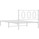 Metalni okvir za krevet s uzglavljem bijeli 107x203 cm | shoptok.hr