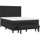 vidaXL krevet s oprugama i madracem crni 140 x 190 cm od umjetne kože | shoptok.hr
