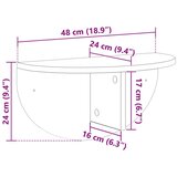  Stenska polica 2 pcs Dimljeni oreh 48 x 24 x 24 cm, (5000201229) | Shoptok.si