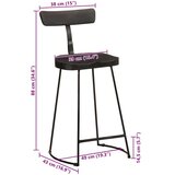 vidaXL Barski stolčki 2 črni Black 49x43x88 cm trden mangov les | Shoptok.si