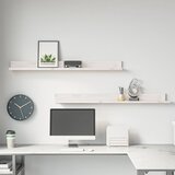  Zidne police 2 kom bijele 110x11x9 cm od masivne borovine | shoptok.hr