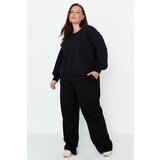 Trendyol Curve Black Wideleg Knitted Sweatpants Cene