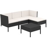 Maison Chic Seti vrtnega pohištva - Vrtna garnitura - Vrtni pohištvo set 5-delna z blazinami poli ratan črna, (21816330) | Shoptok.si
